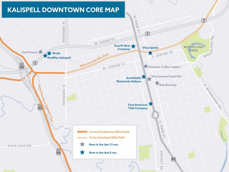 Kalispell Downtown Core Map